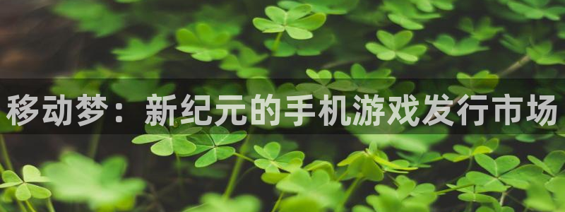 新宝GG官网官网注册账号：移动梦：新纪元的手机游戏发行市场